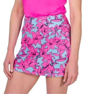 JoFit 15” Mina High‎ Rise Tennis Golf Skort Pink Wild Orchid Print Size Small